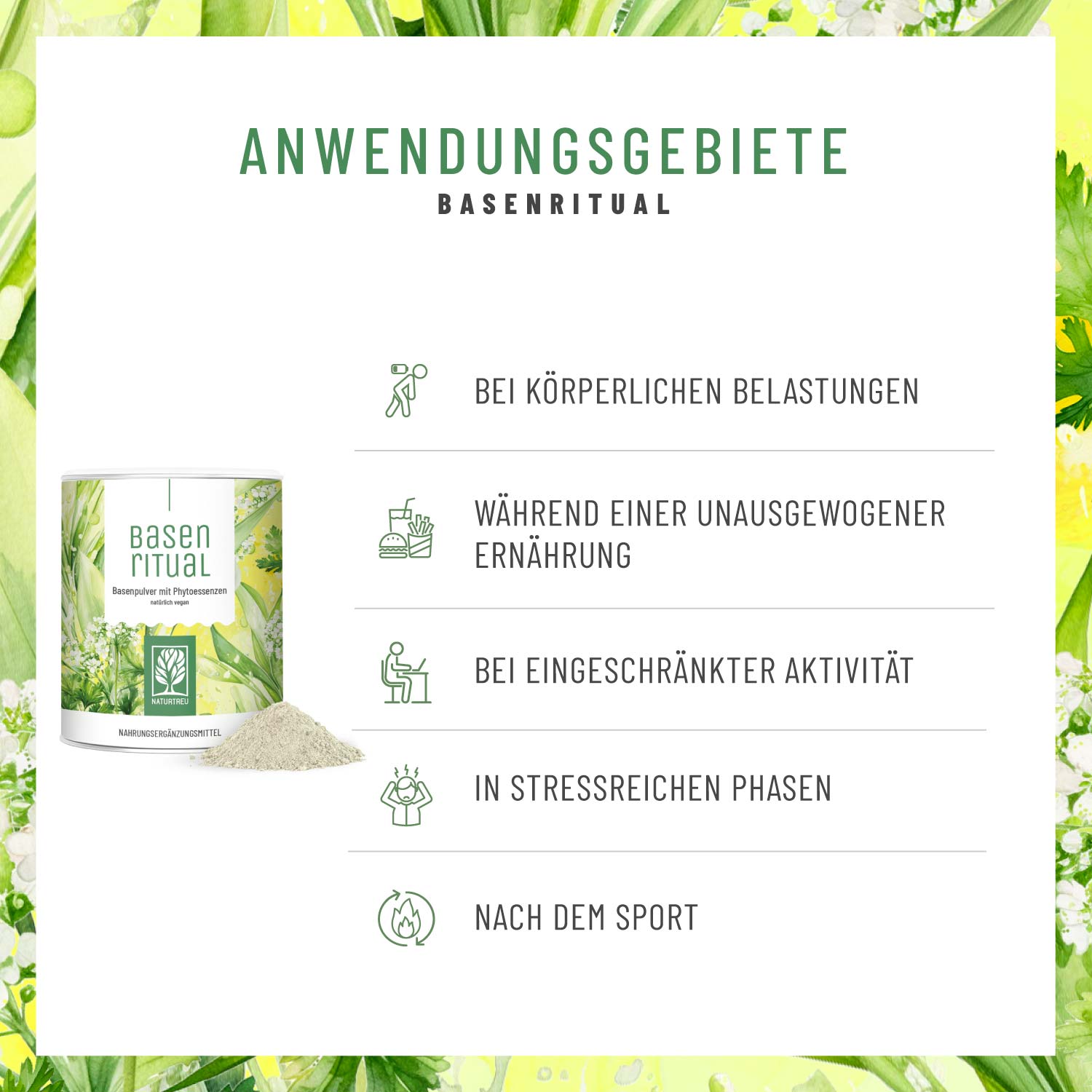 Basenritual Basenpulver mit Phytoessenzen Anwendungsgebiete