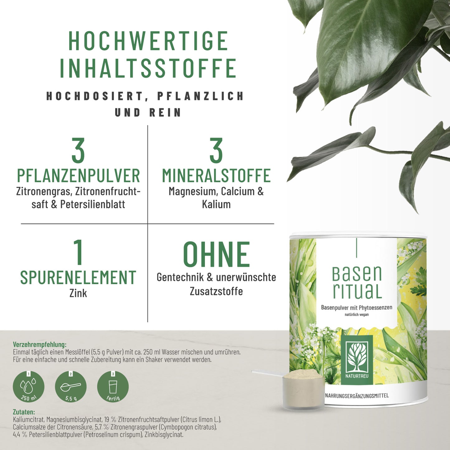 Basenritual Basenpulver mit Phytoessenzen Hochwertige Inhaltsstoffe