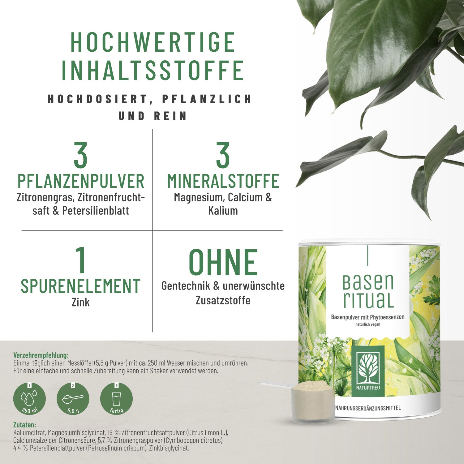 Basenritual Basenpulver mit Phytoessenzen Hochwertige Inhaltsstoffe