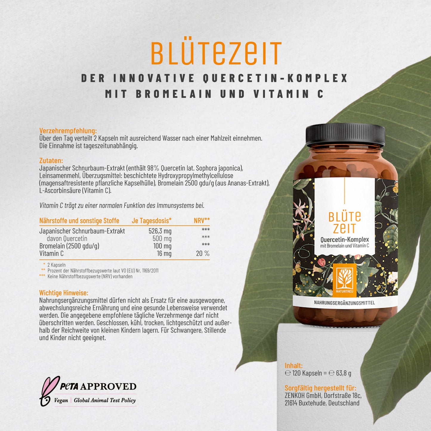 Bluetezeit Quercetin-Komplex Etikett