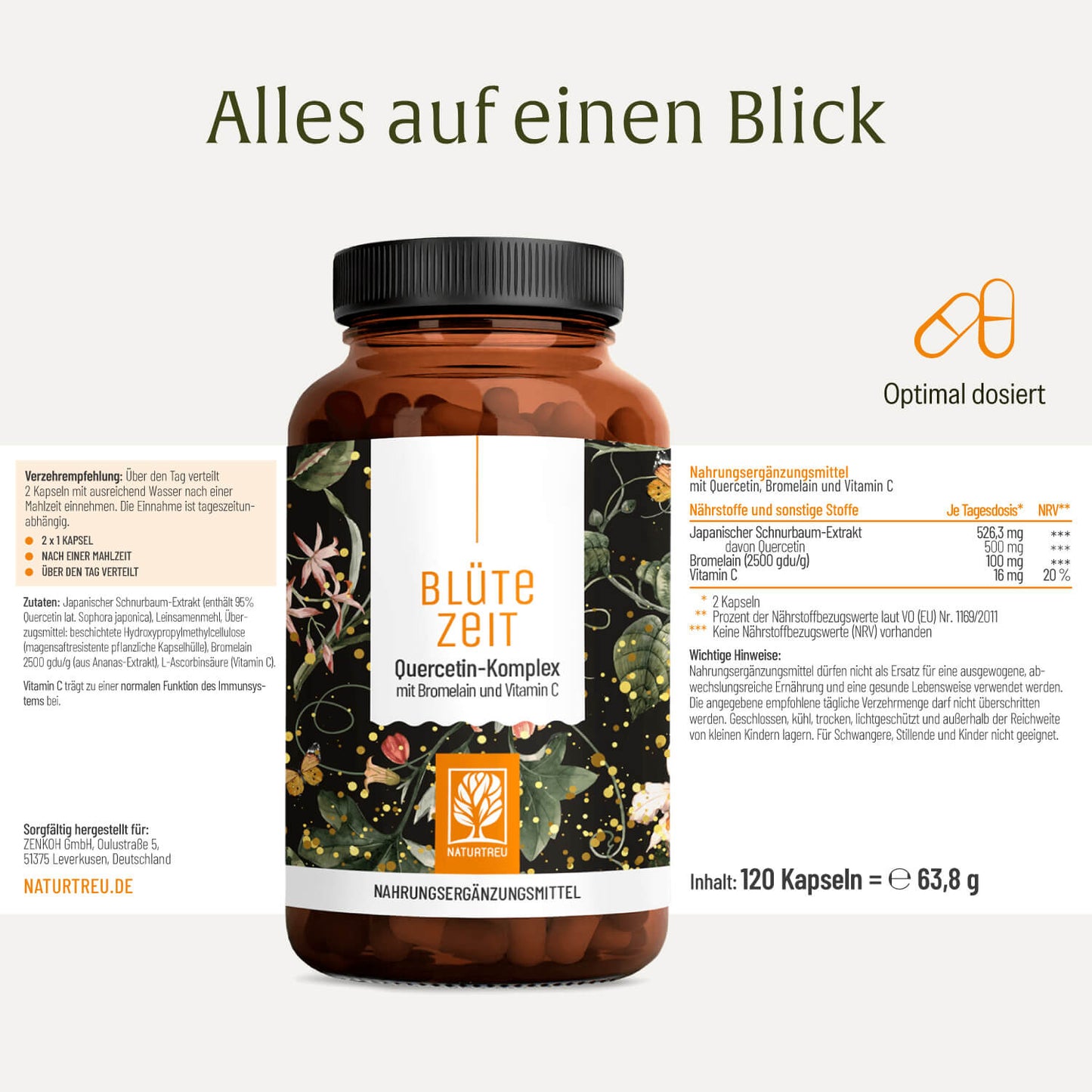 Bluetezeit Quercetin-Komplex Etikett