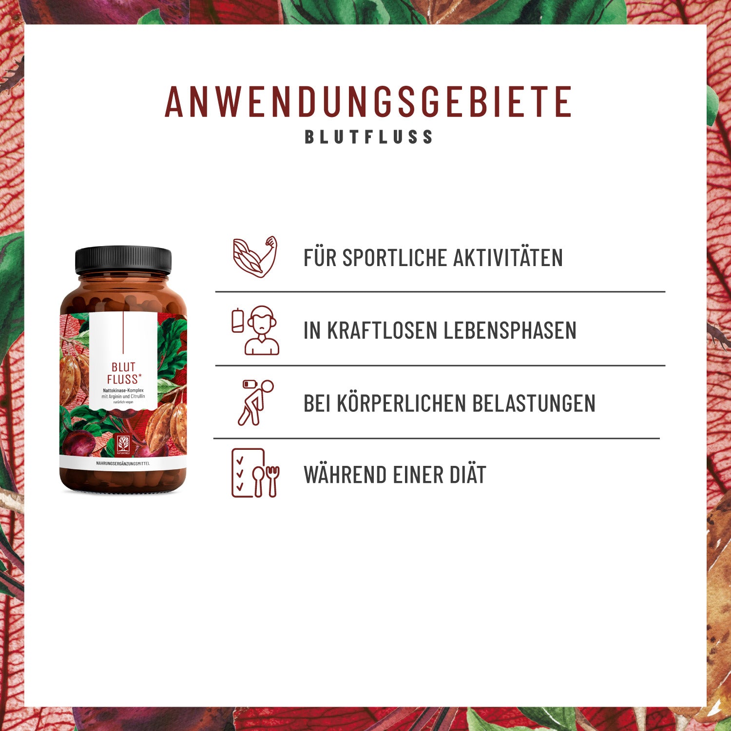 Blutfluss Nattokinase-Komplex mit Arginin und Citrullin Anwendungsgebiete