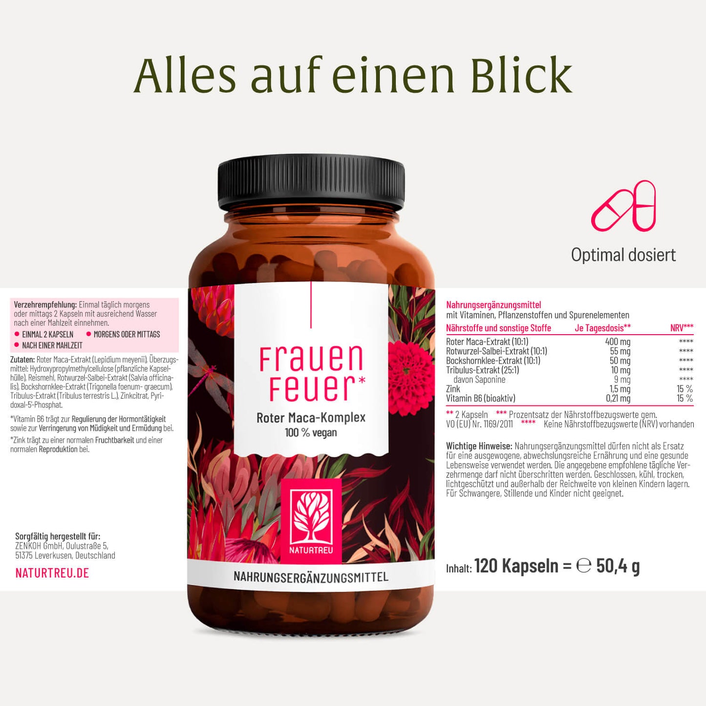 Frauenfeuer Roter-Maca-Komplex Etikett