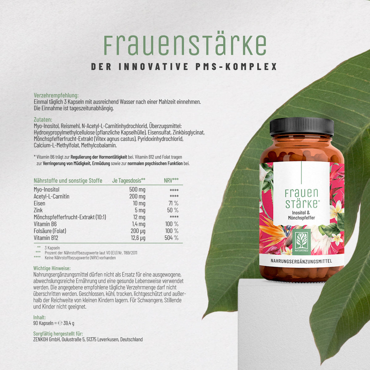 Frauenstaerke Inositol-Moenchspfeffer Etikett