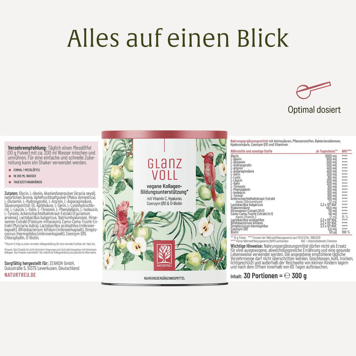 Glanzvoll Vegane Kollagen-Bildungsunterstuetzung Etikett 01