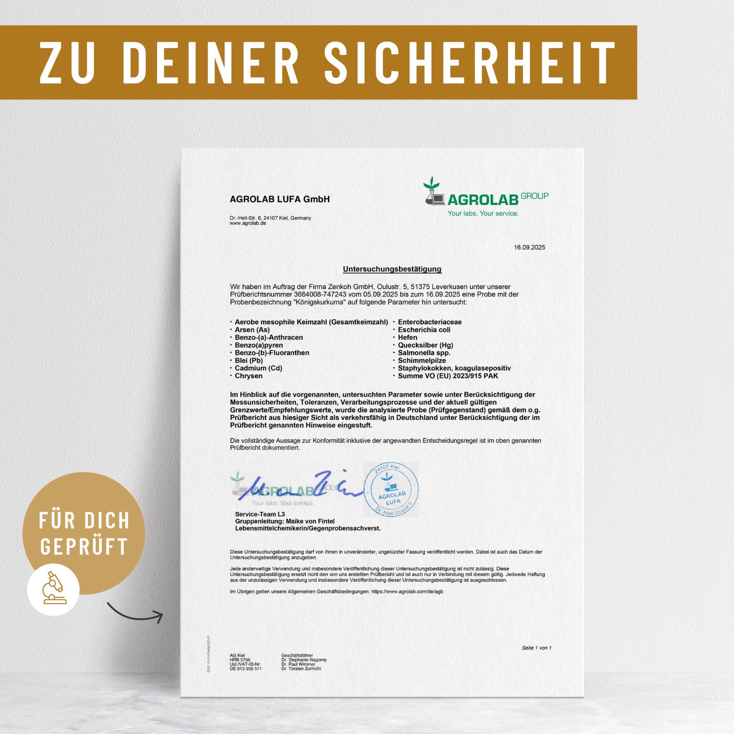 Koenigskurkuma Curcuma Komplex Onlineshop Zertifikat
