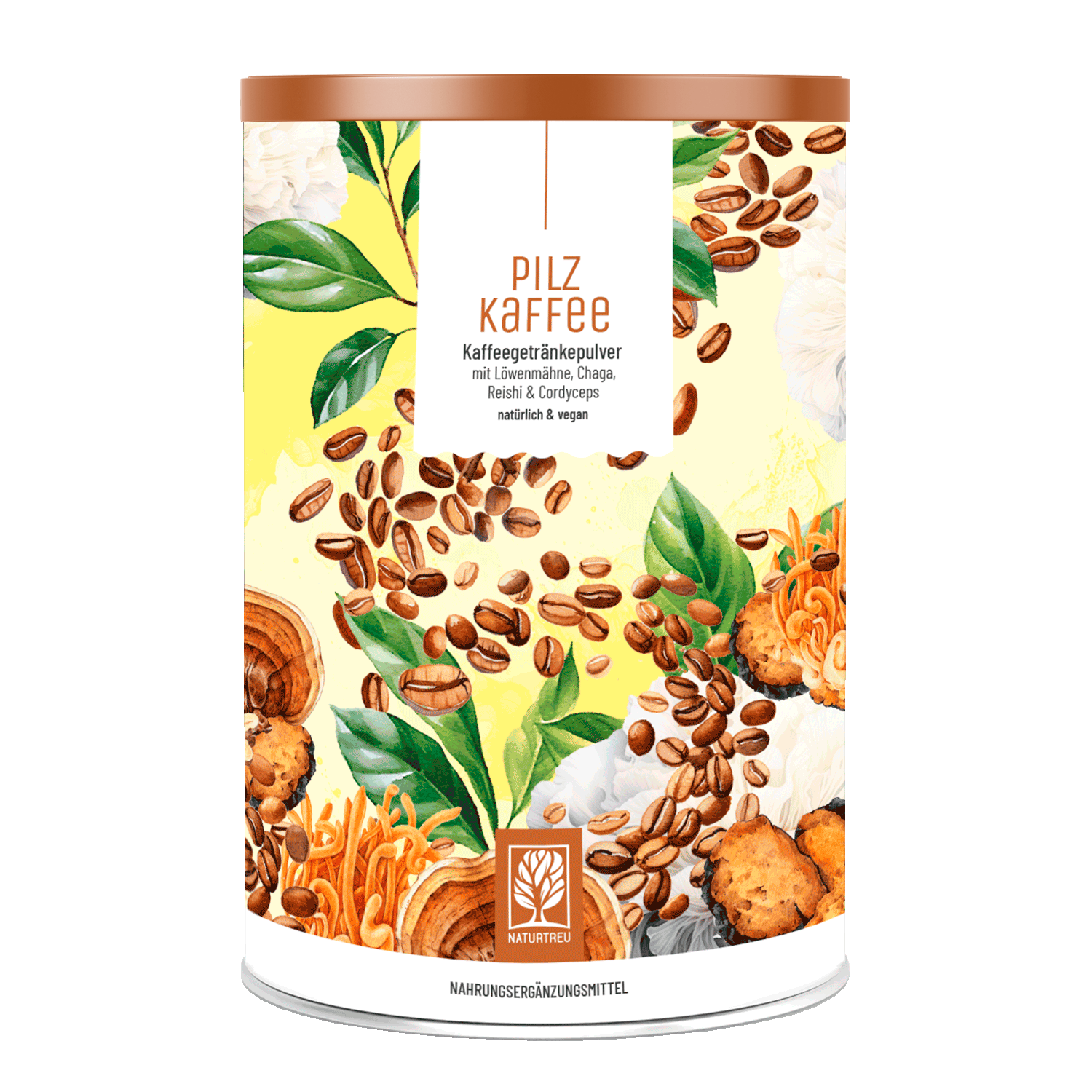 Pilzkaffe Kaffeegetränkepulver Titelbild
