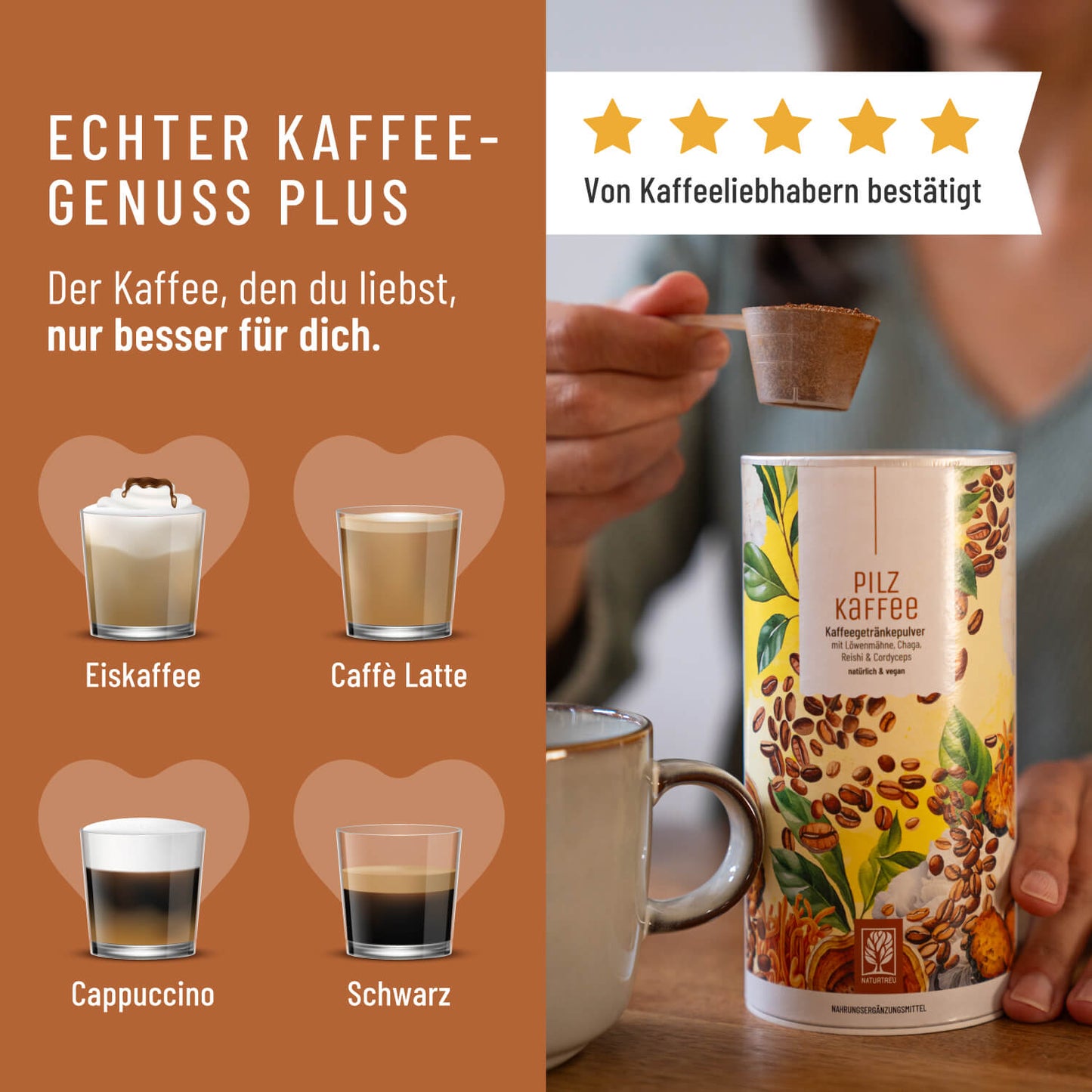Pilzkaffee Kaffeegetraenkepulver Moodbild Kaffee