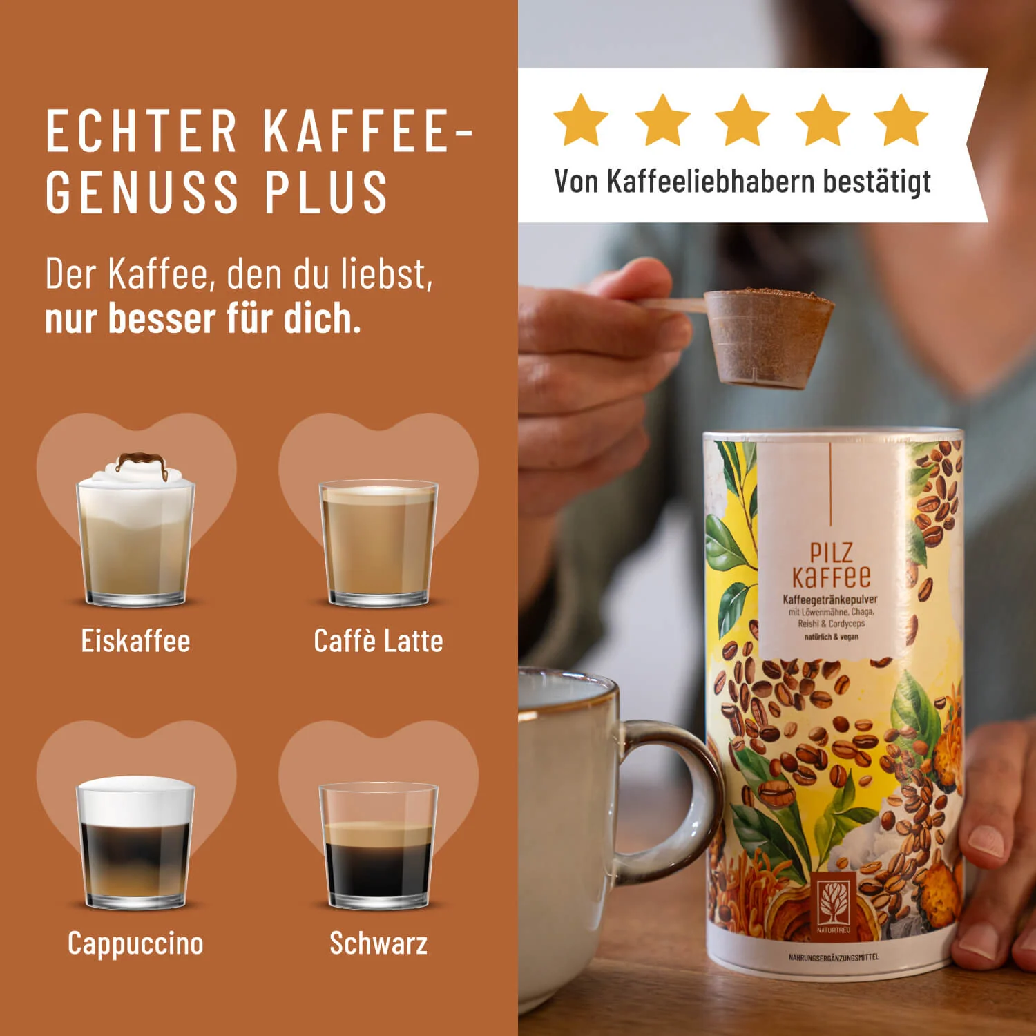 Pilzkaffee Kaffeegetraenkepulver Moodbild Kaffee