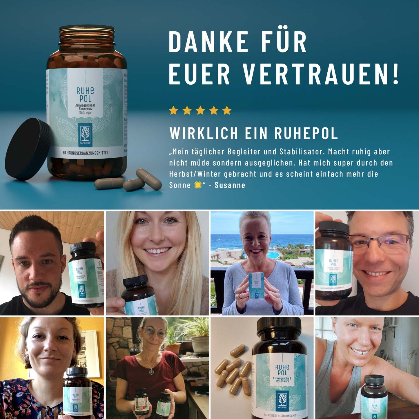 Ruhepol Ashwagandha Rosenwurz Testimonial