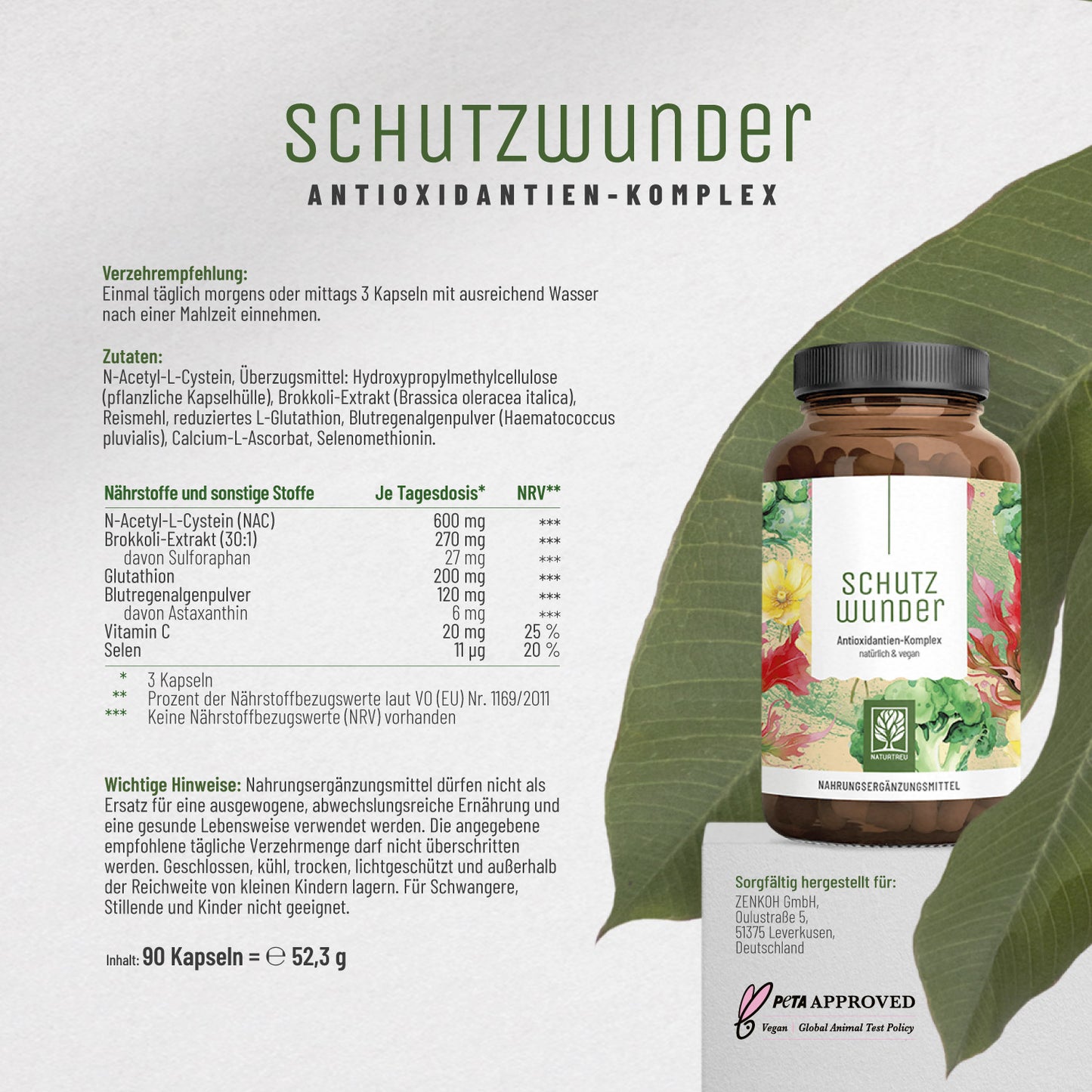Schutzwunder Antioxidantien-Komplex Etikett