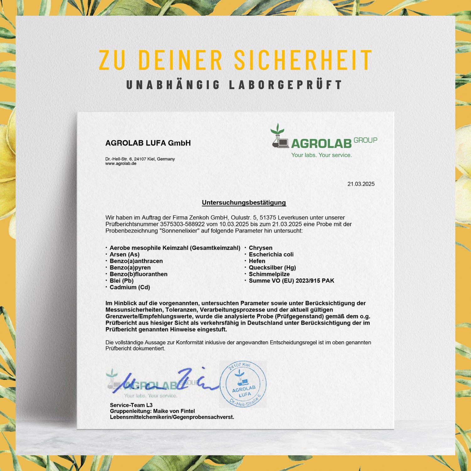 Sonnenelixier Creative Laborgeprueft