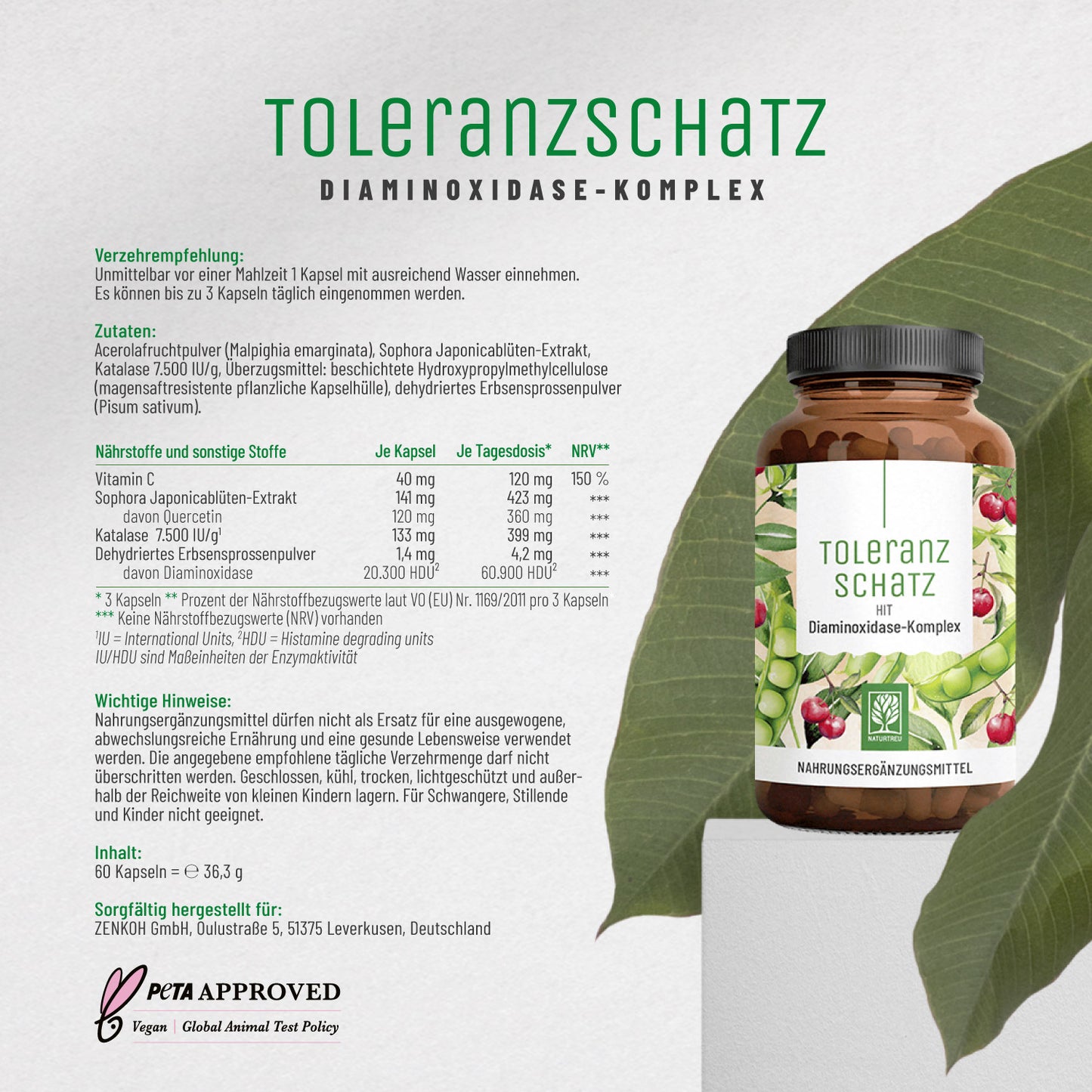 Toleranzschatz Diaminoxidase-Komplex Etikett 01