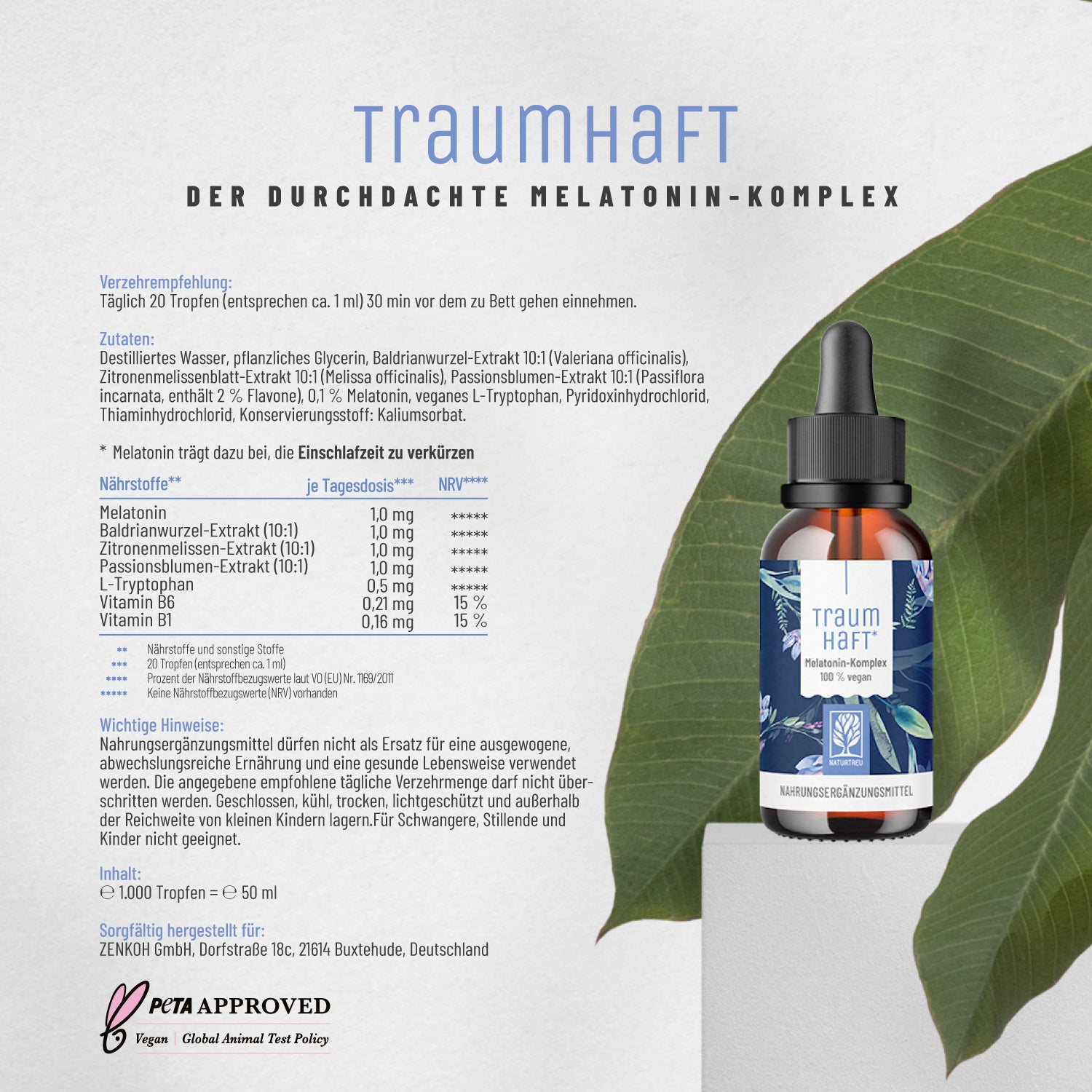 Traumhaft Melatonin-Komplex Etikett