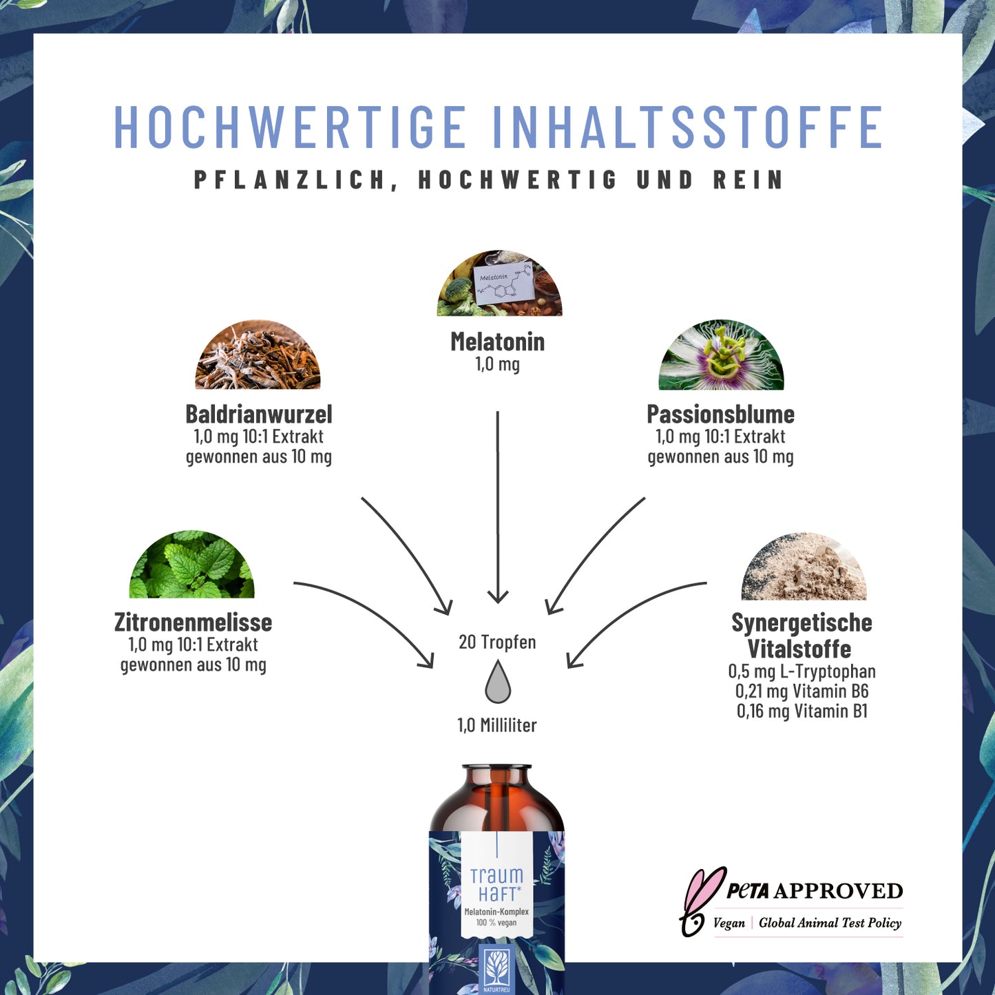 Traumhaft Melatonin-Komplex Hochwertige Inhaltsstoffe