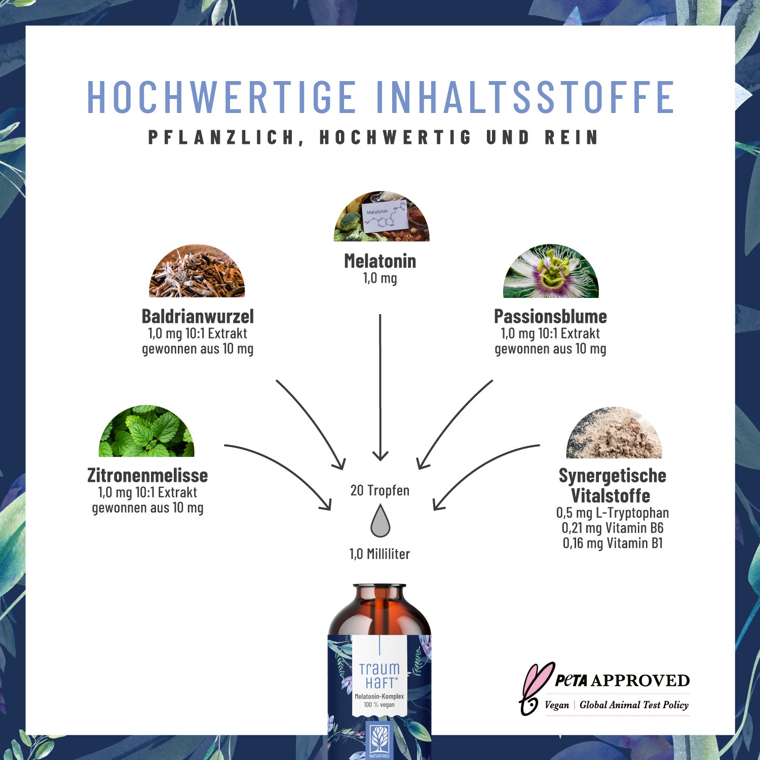 Traumhaft Melatonin-Komplex Hochwertige Inhaltsstoffe