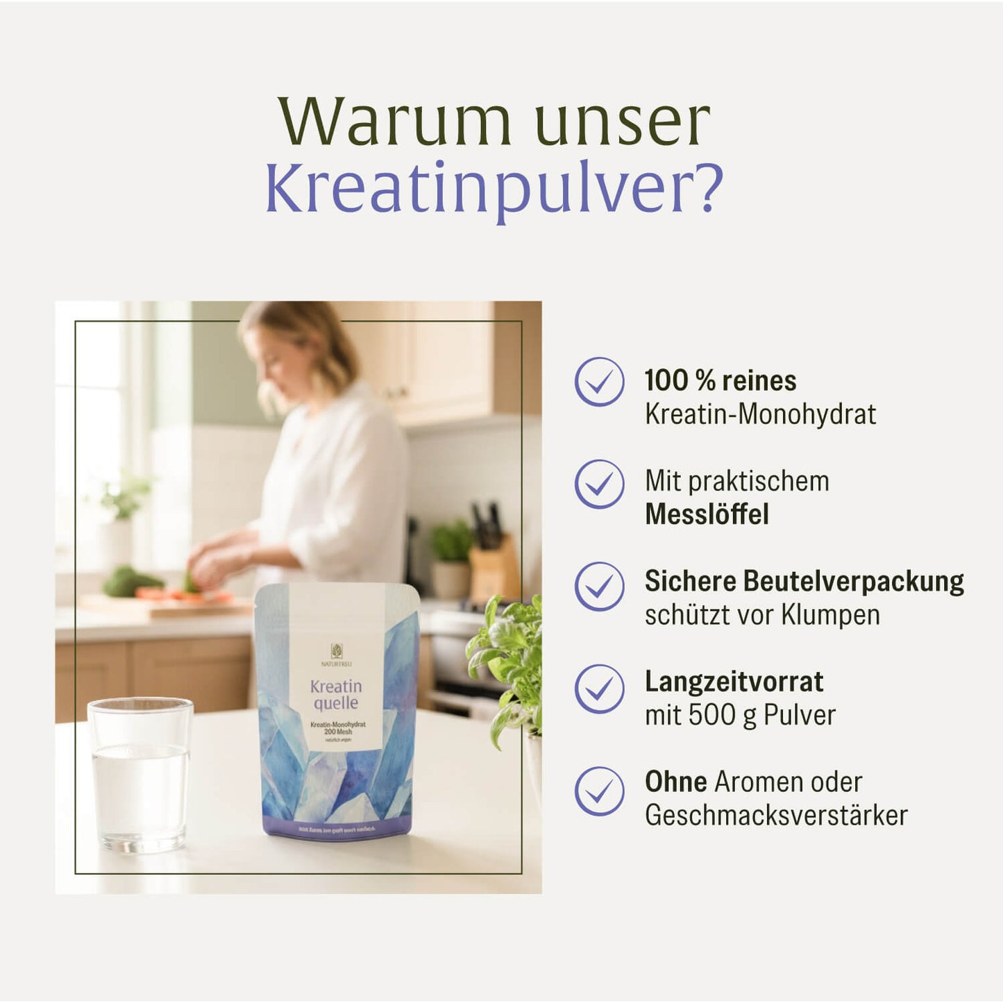 Kreatinquelle: Kreatin-Monohydrat mit 200 Mesh