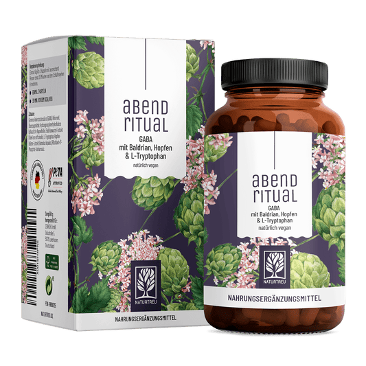 Abendritual GABA Baldrian Hopfen L-Tryptophan Titelbild 