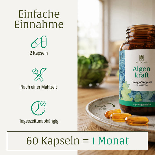 Algenkraft: Omega 3 Algenöl Kapseln