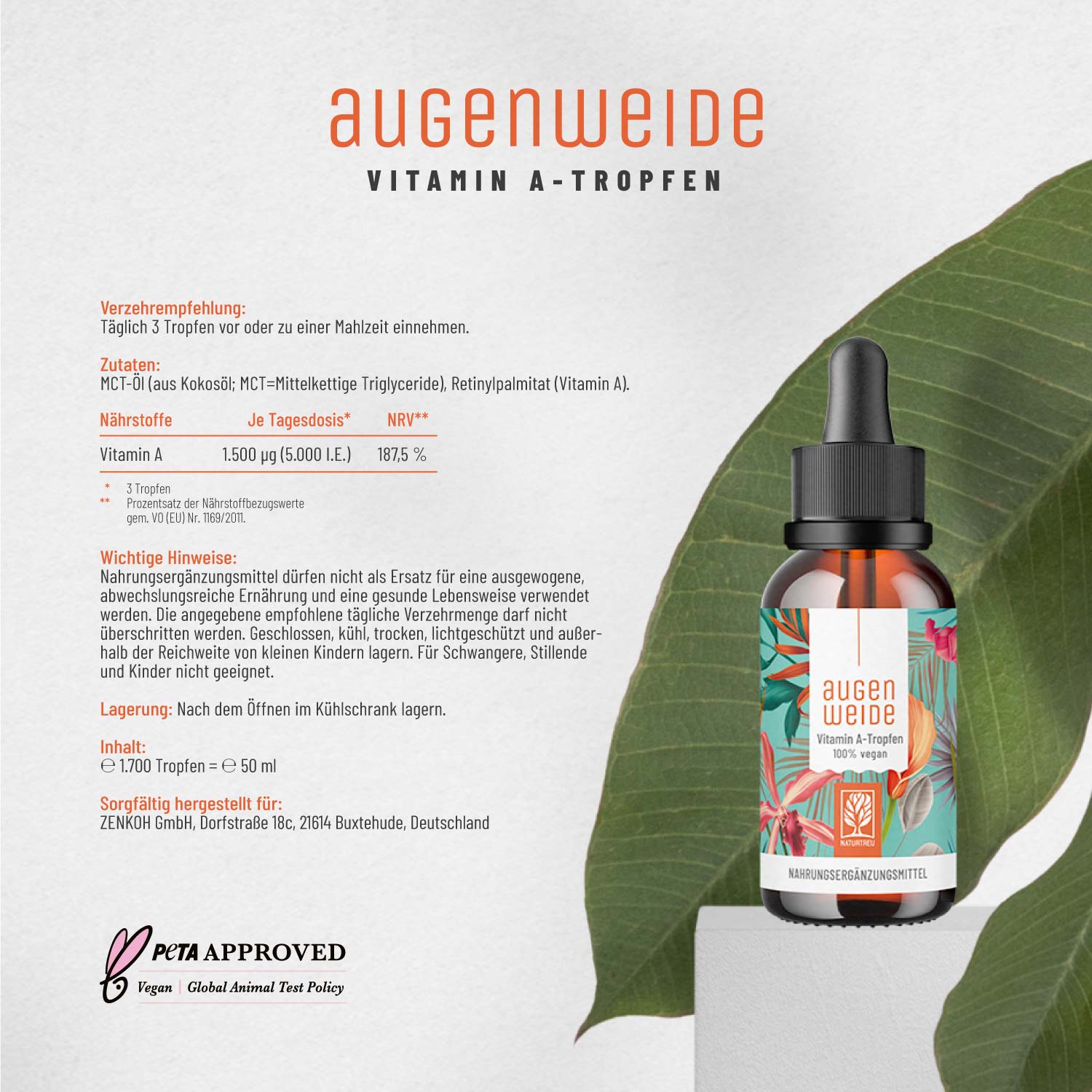 Augenweide Vitamin A Etikett