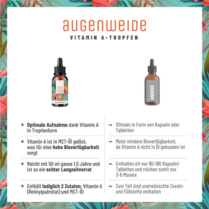 Augenweide Vitamin-A Vergleichstabelle
