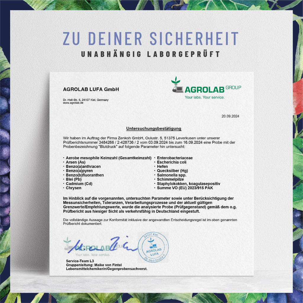 Blutdruck OPC-Komplex Laborzertifikat