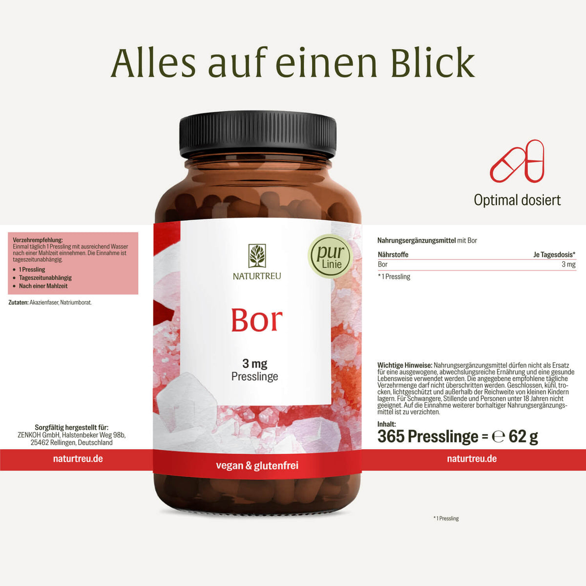 Bor Presslinge Onlineshop Etikett