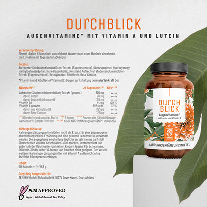 Durchblick Augenvitamine Etikett  