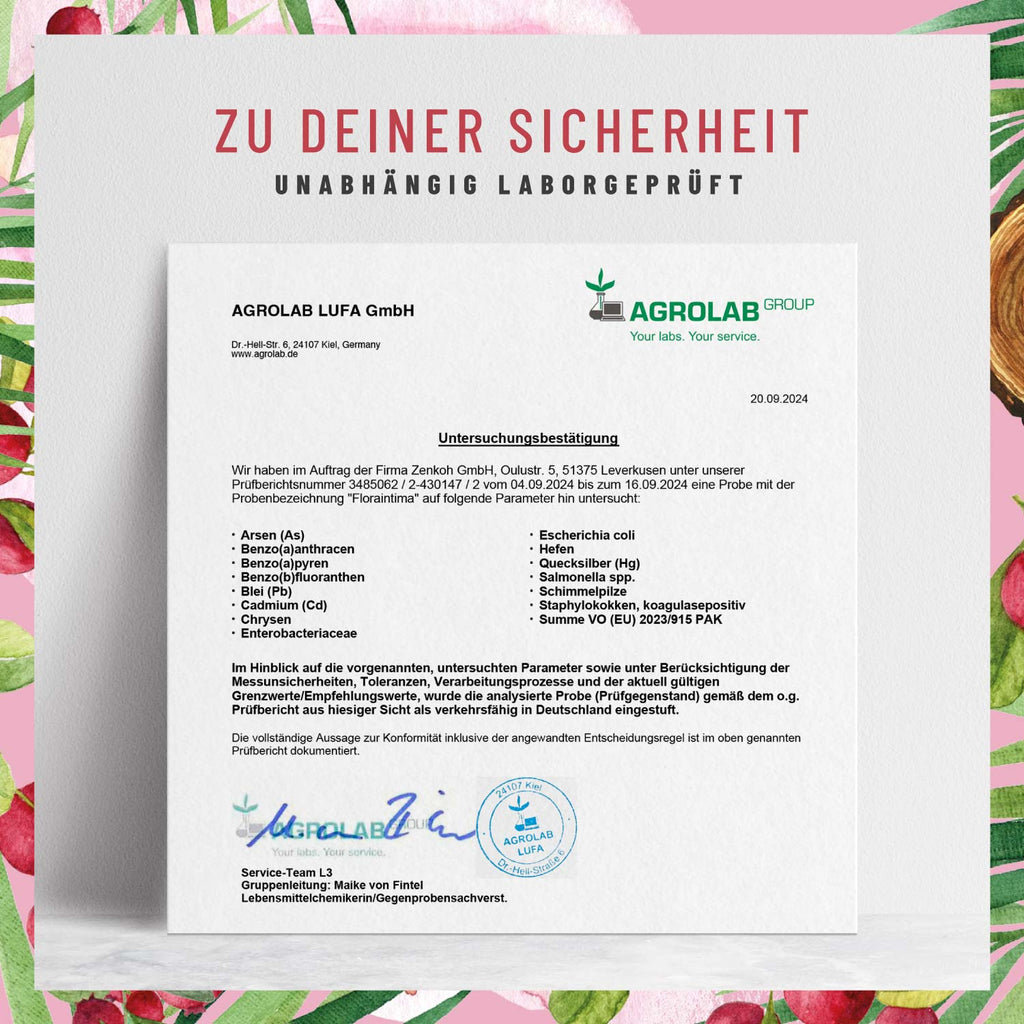 Floraintima Milchsaeurebakterien cranberry vitaminb3 Laborbild 