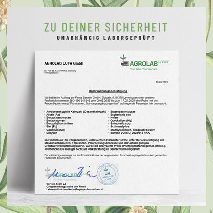 Florasamen Verdauungs Komplex Laborzertifikat 