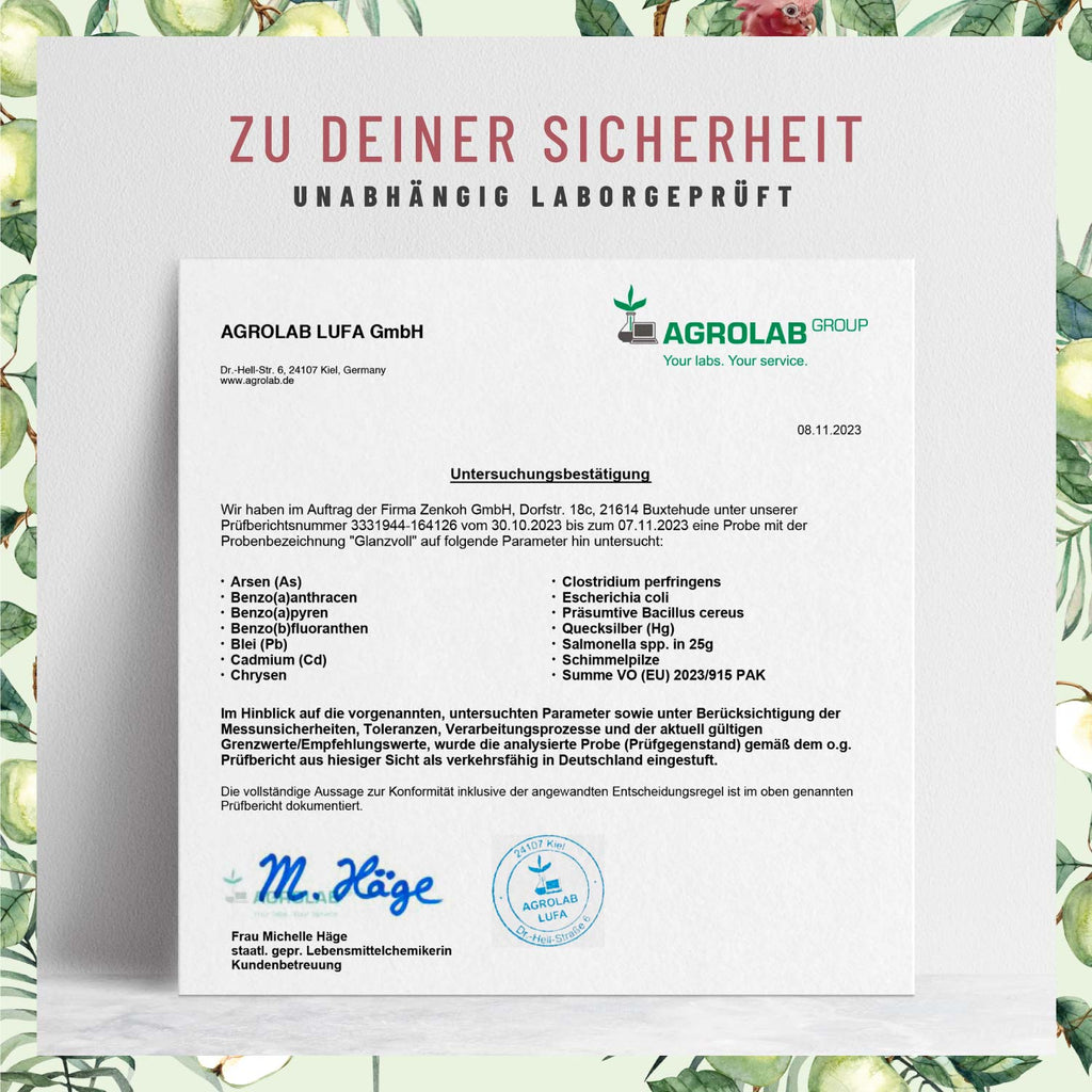 Glanzvoll vegane-Kollagen-Bildungsunterstuetzung Laborzertifikat