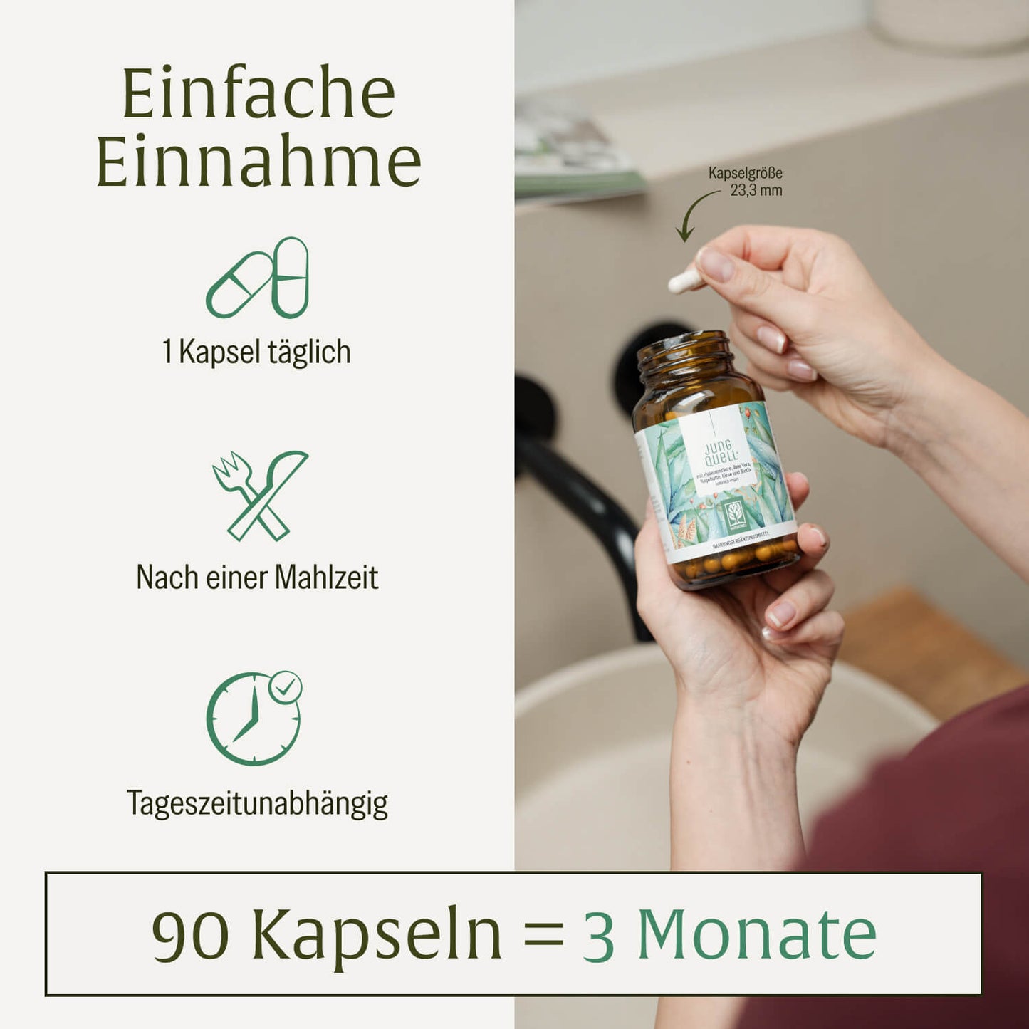 Jungquell: Hyaluron Kapseln mit Aloe Vera, Hagebutte & Biotin