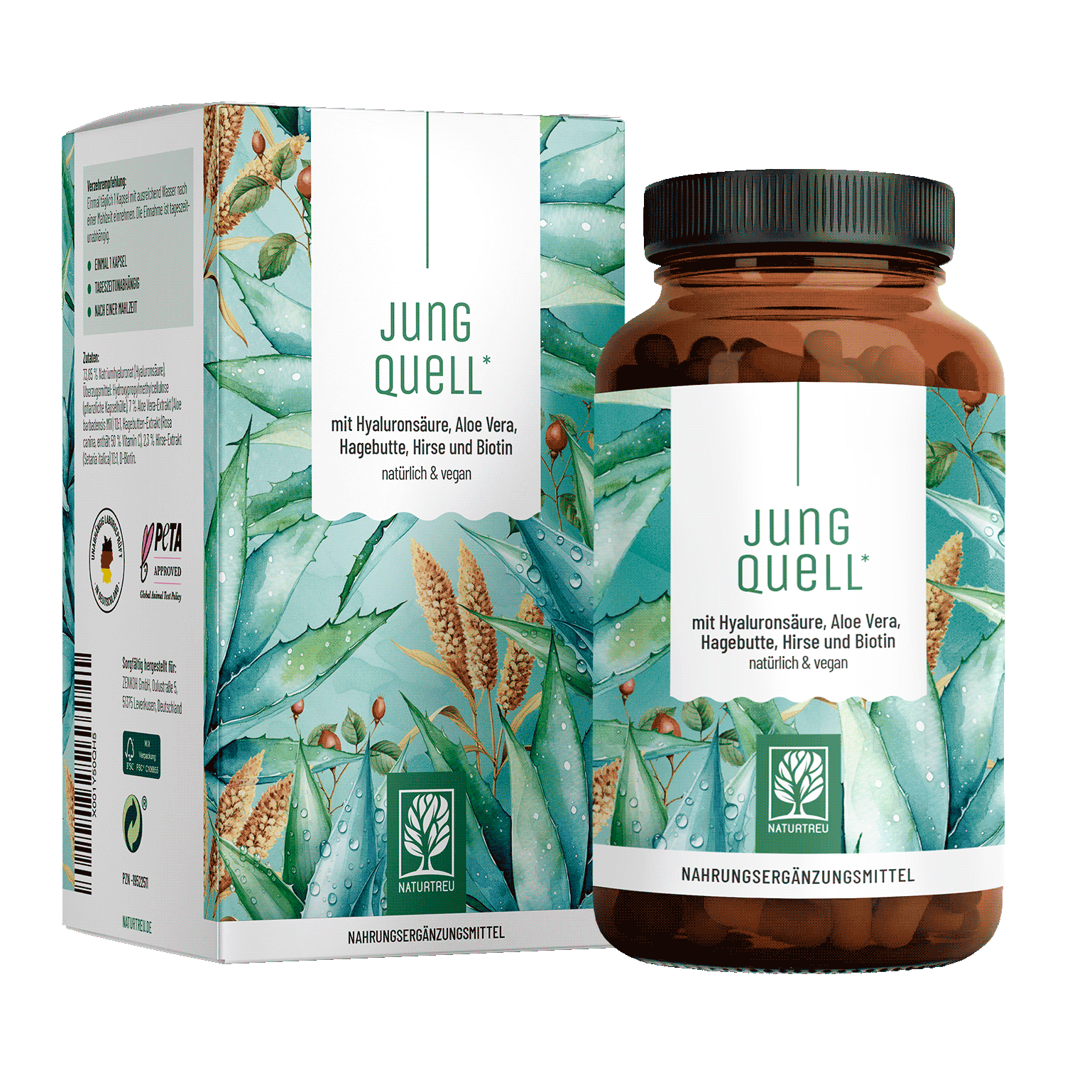 Jungquell mit-Hyaluronsaeure-Aloe-Vera-Hagebutte-Hirse-Biotin Titelbild