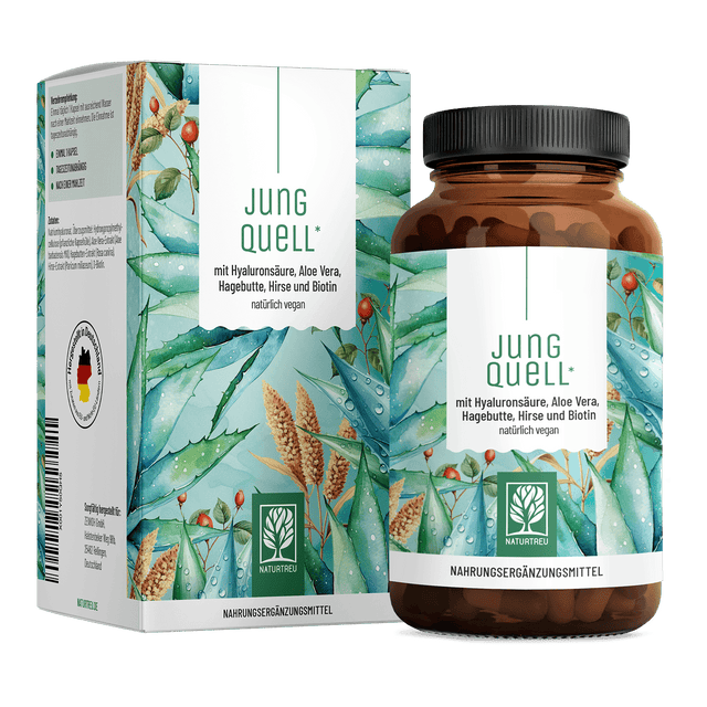 Hyaluron Kapseln mit Aloe Vera, Hagebutte & Biotin