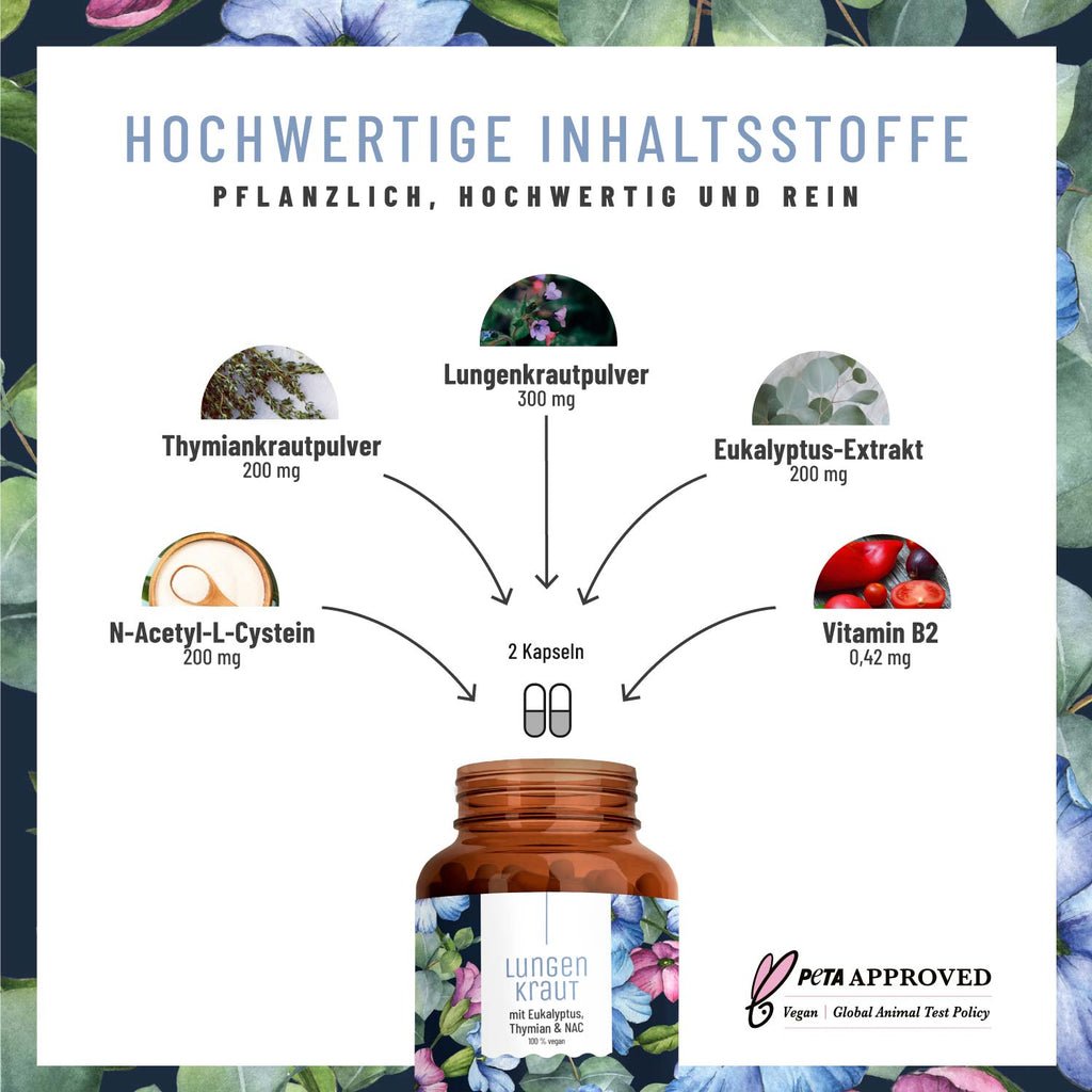 Lungenkraut Eukalyptus Thymian NAC hochwertige Inhaltsstoffe 