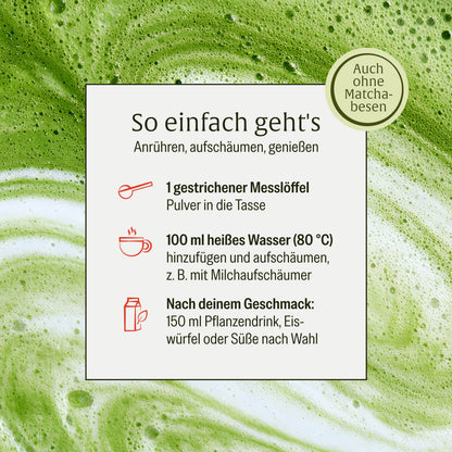 Matchaelixier: Matcha mit Lucuma und Moringa