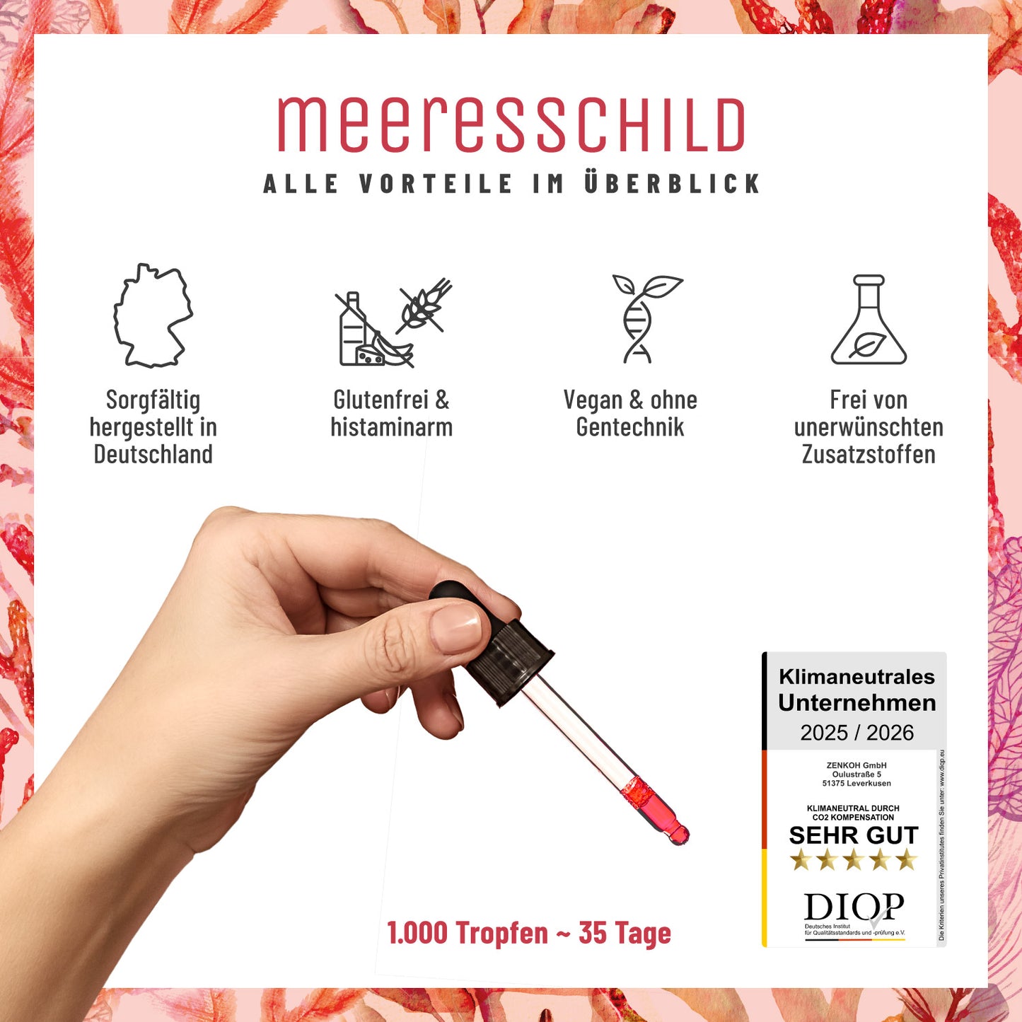 Meeresschild Astaxanthin-Tropfen Alle Vorteile im Ueberblick