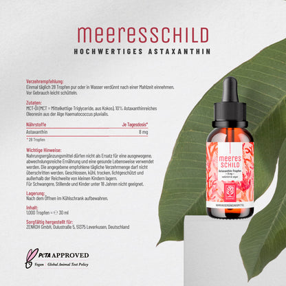 Meeresschild Astaxanthin-Tropfen Etikett 01
