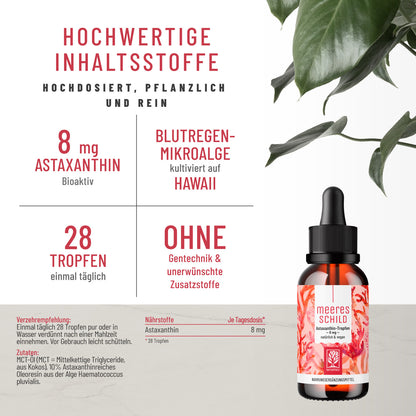 Meeresschild Astaxanthin-Tropfen Hochwertige Inhaltsstoffe