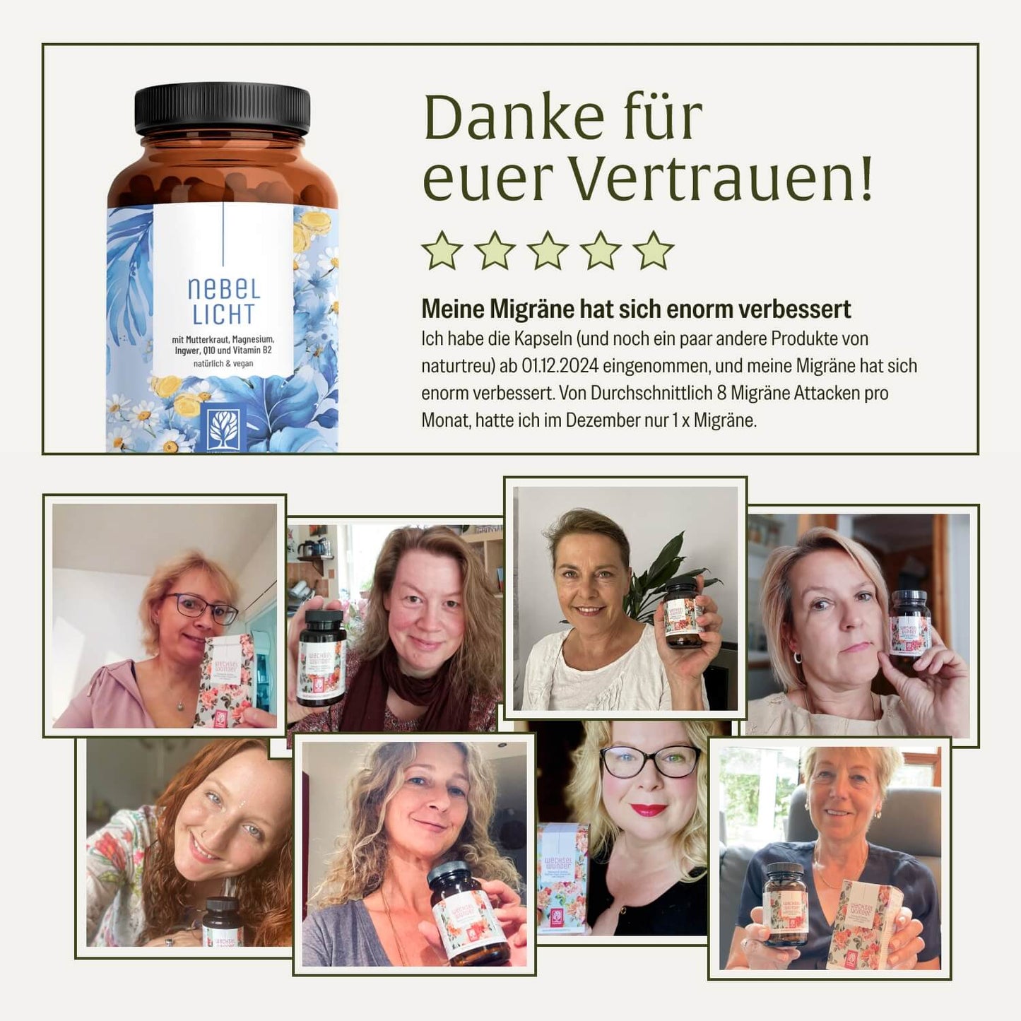 Nebellicht: Mutterkraut Kapseln mit Magnesium, Ingwer & Q10