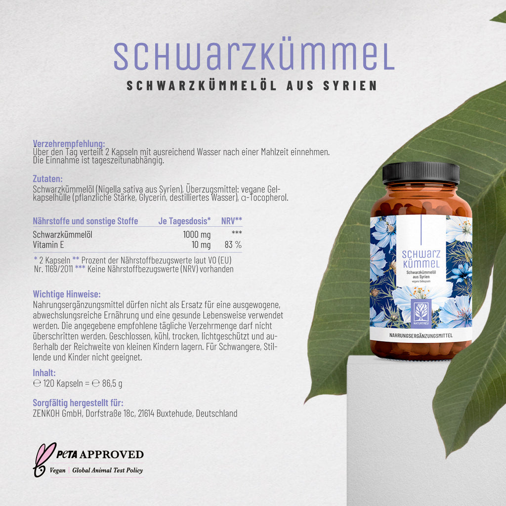 Schwarzkümmel Schwarzkümmelöl Etikett