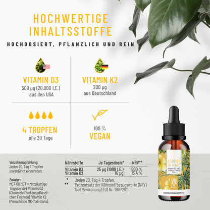 Sonnenelixier hochwertige Inhaltsstoffe