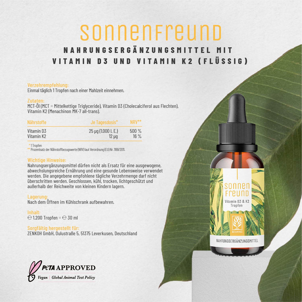 Sonnenfreund Vitamin D3-K2 Etikett 