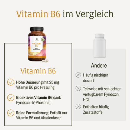 Vitamin B6: Presslinge mit bioaktivem Pyridoxal-5’-Phosphat und Akazienfaser