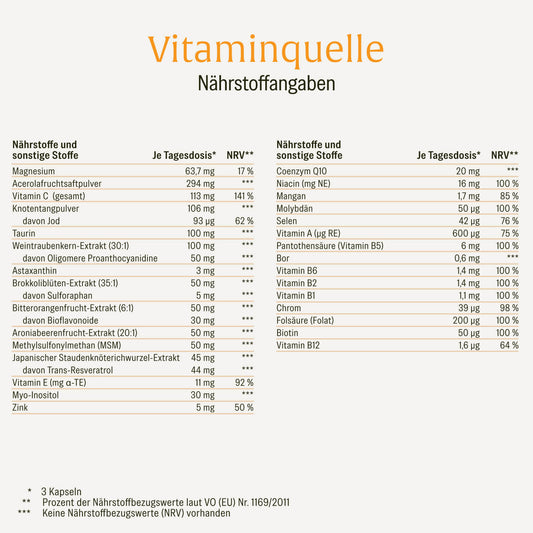 Vitaminquelle Multivitamin-Komplex Naehrstoffe