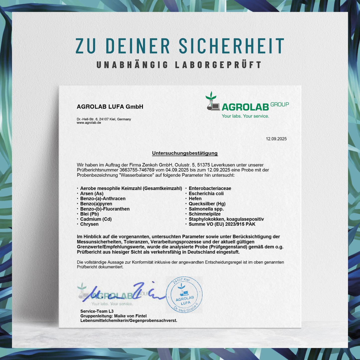 Wasserbalance Brennessel-Komplex Laborgeprueft