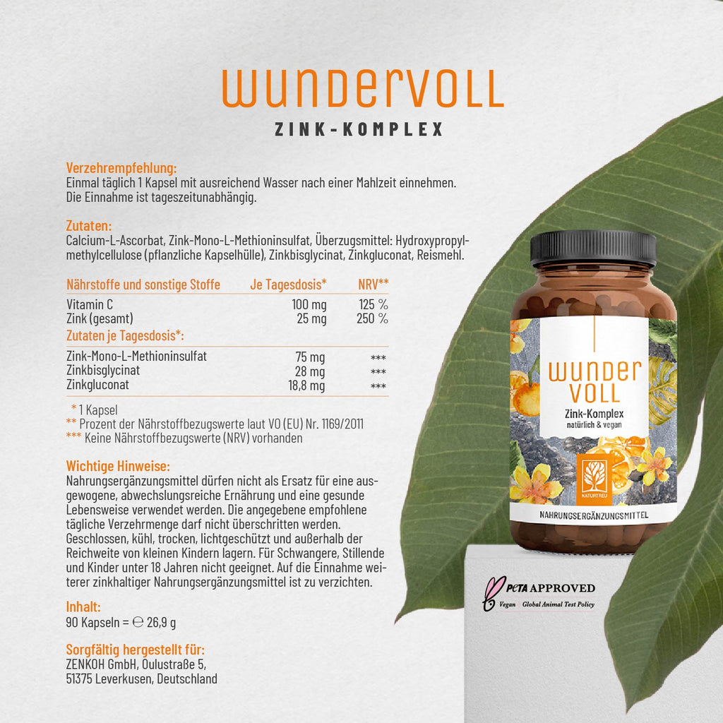 Wundervoll Zink-Komplex Etikett 