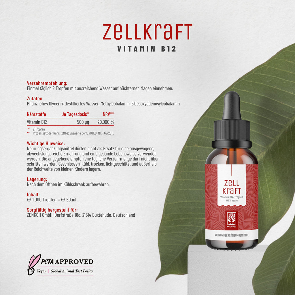 Zellkraft Vitamin B12 Tropfen Etikett