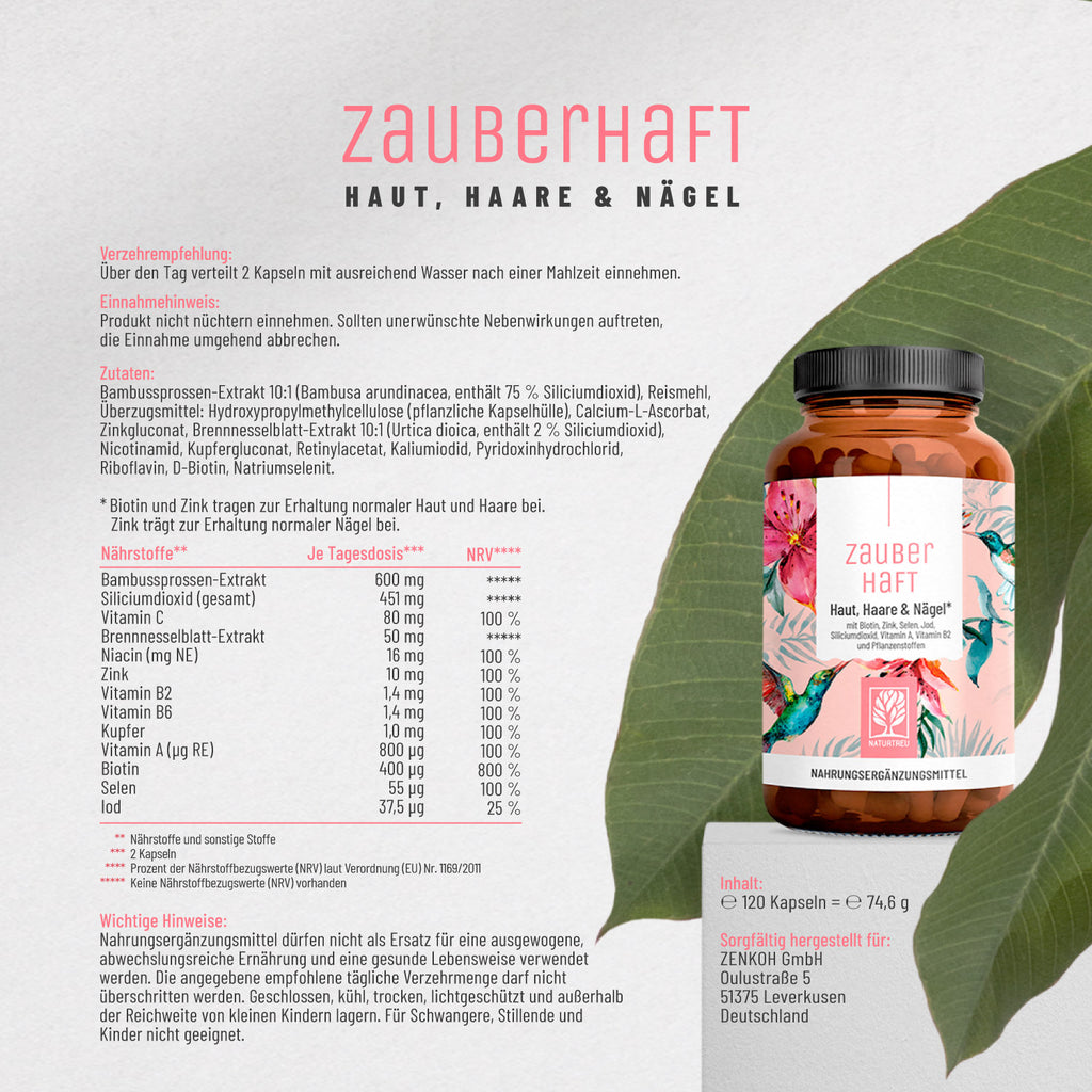 Zauberhaft Haut-Haare-Naegel Etikett