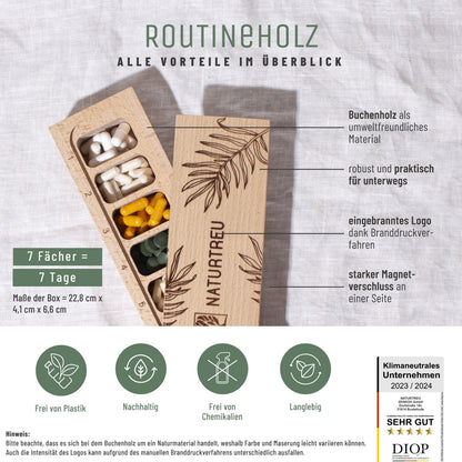 Routineholz-Paket zur perfekten Einnahme